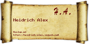 Heidrich Alex névjegykártya